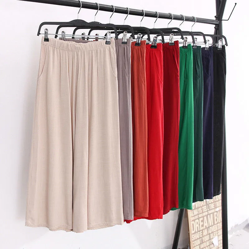 Fashion Wide Leg Pants High Waist Cotton Linen Palazzo Casual Loose Trousers Vintage Pantalon Femme Soft Pants roupas femininas