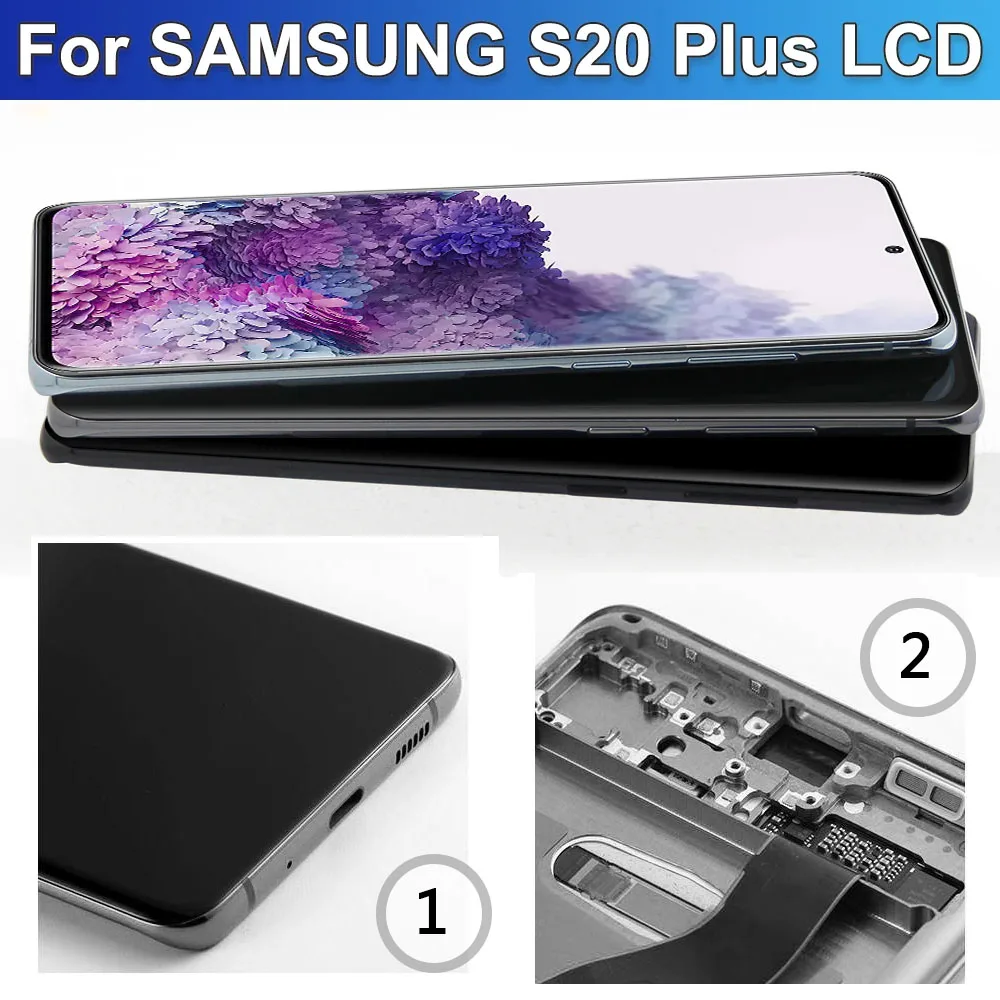 Super AMOLED Screen for Samsung Galaxy S20 plus G985F G986F for Samsung Galaxy S20+ G985 Lcd Display Digital Touch Screen