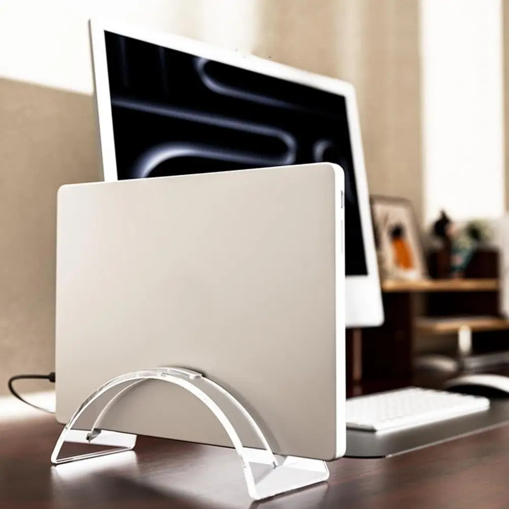 Laptop Stand Vertical Stand Modern Desktop Holder Strong Load-bearing Clear Acrylic Shelf Desktop Stand Personal Computer Holder