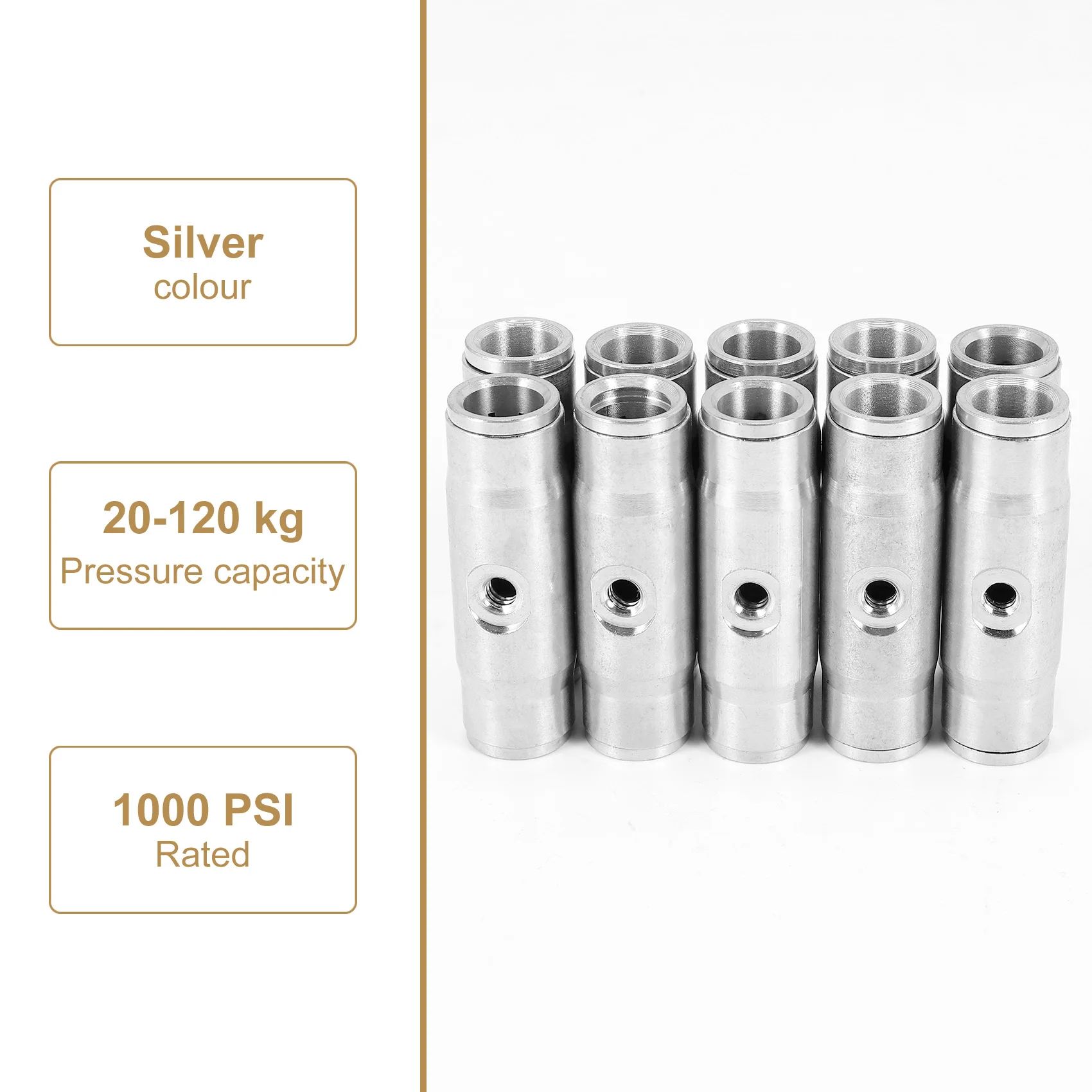 EYFL-10Pcs 3/8 Inch Slip Lok Misting Nozzle Coupling Tees 10/24 UNC 1000 PSI Quick Connect