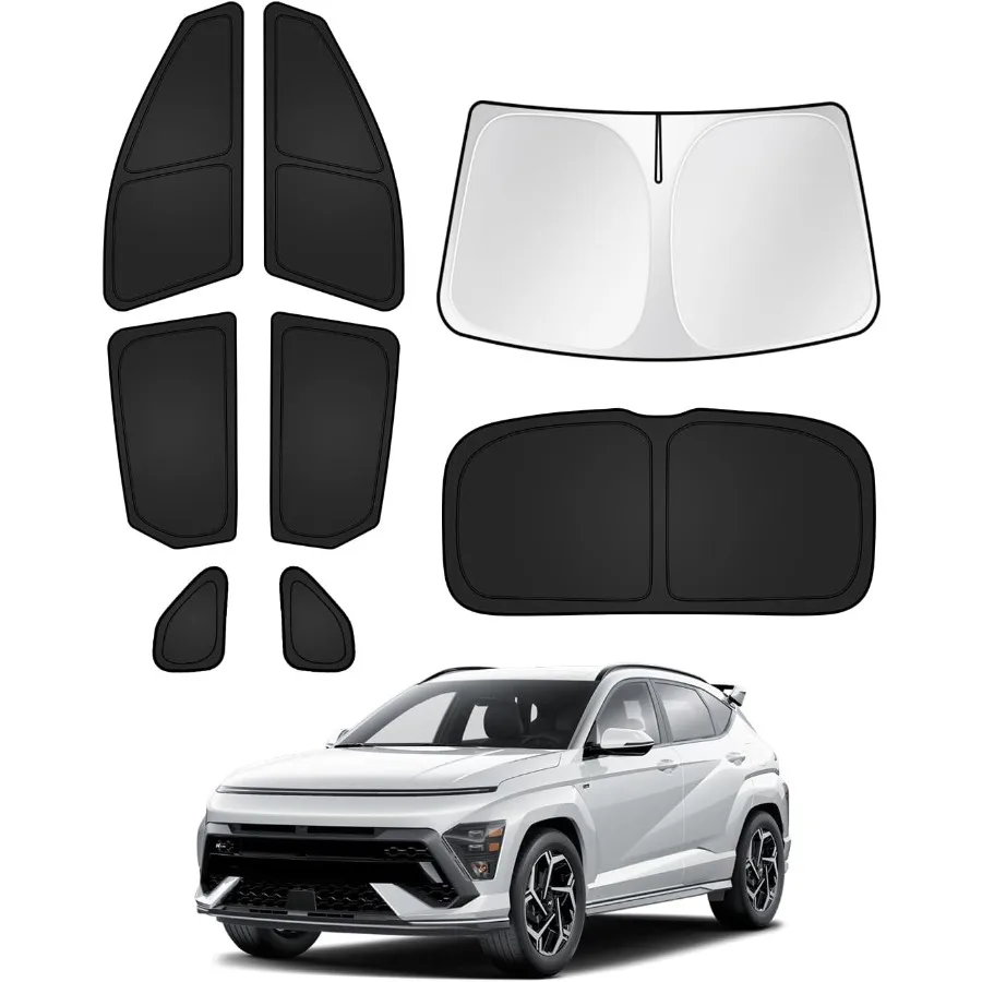 Sunshades for  Kona 2024 2025 2026 Accessories Windshield Sun Shade Side Rear Window Shade Cover Sun Visor Shield Privacy Prote