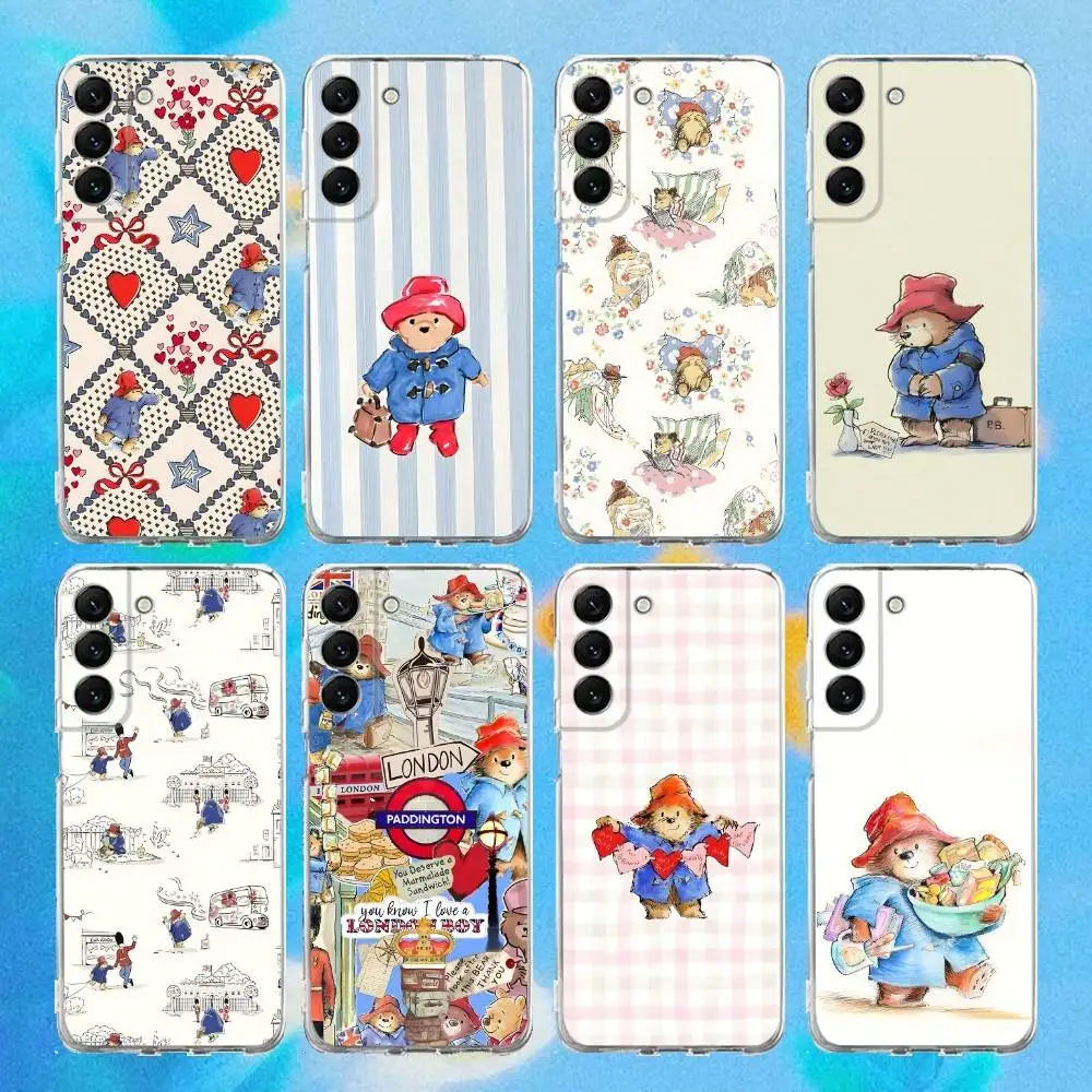 

P-PaddingtonS Bear Phone Case Silicone For Samsung S30,S23,21,22,20 Ultra,S20 FE lite,S10,9,PIus Note20ultra Cover Clear