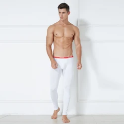 MENCCINO men's leggings thin fashion single-layer autumn pants youth panties bag autumn and winter warm pants single.