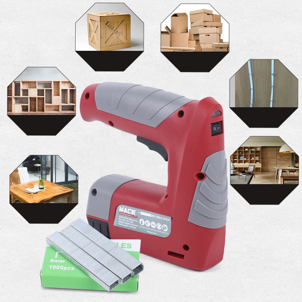 USB Electric Staple Stapling Nail Gun Tacker Stapler for Woodworking Power Tool