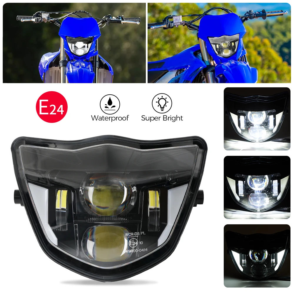 

Headlight For Yamaha WRF250/400/426/450 YZ TTR WR XT MX 2013-2023 Enduro Dirt Bike Head Light Motocross LED Light Dual Sport