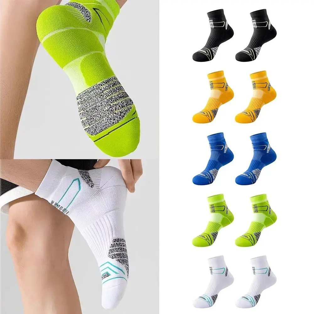 Multicolor Marathon Running Socks Thick Towel Bottom Odor Prevention Sports Socks Ventilate Wear-resistant Cycling Socks