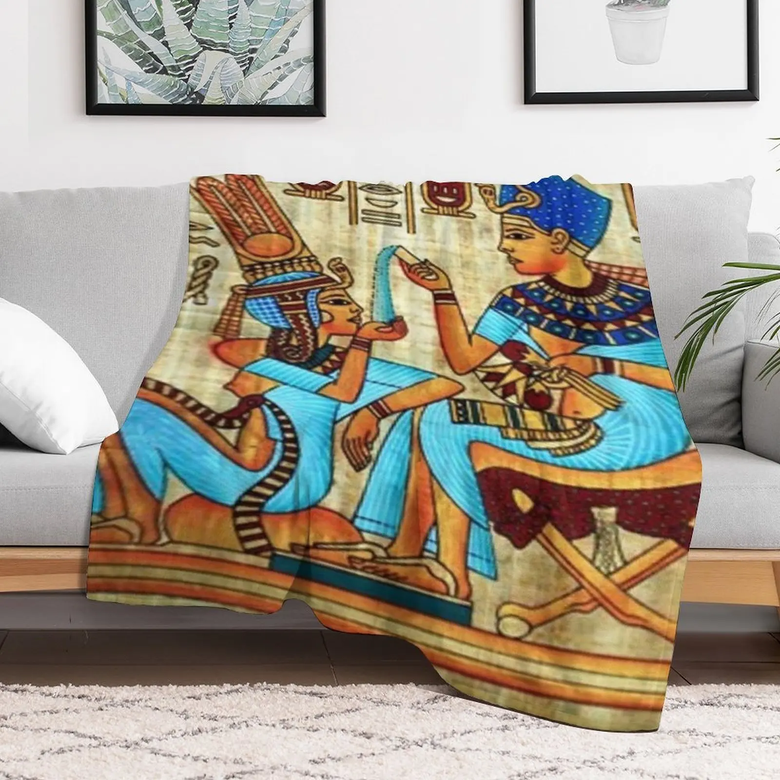 King Tut Perfuming His Wife Throw Blanket bed plaid For Sofa Thin Blankets