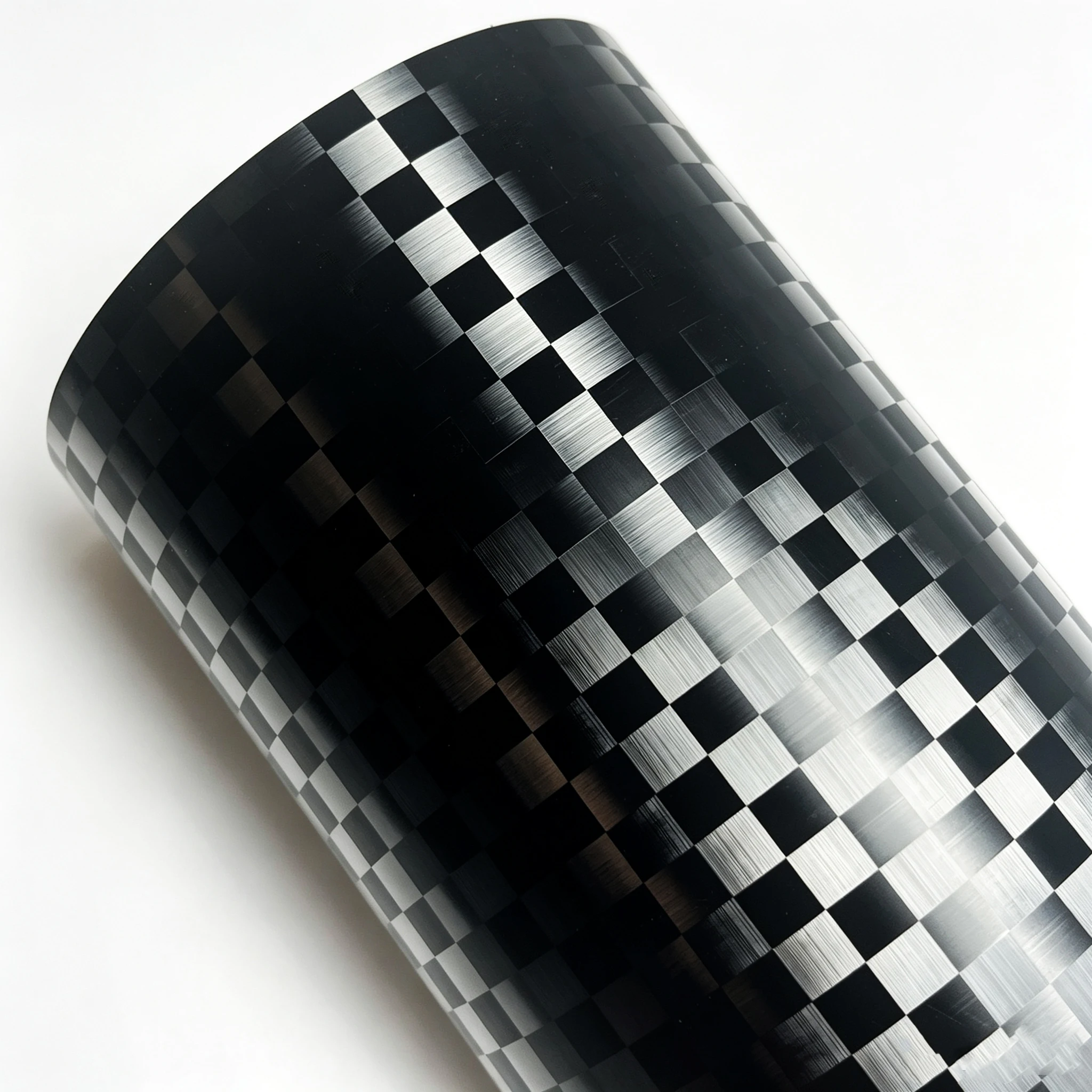 Premium PET Schwarze Gitter-Karomuster Carbonfolie mit Luftkanälen Selbstklebende DIY Auto Motorrad Fahrrad Aufkleber