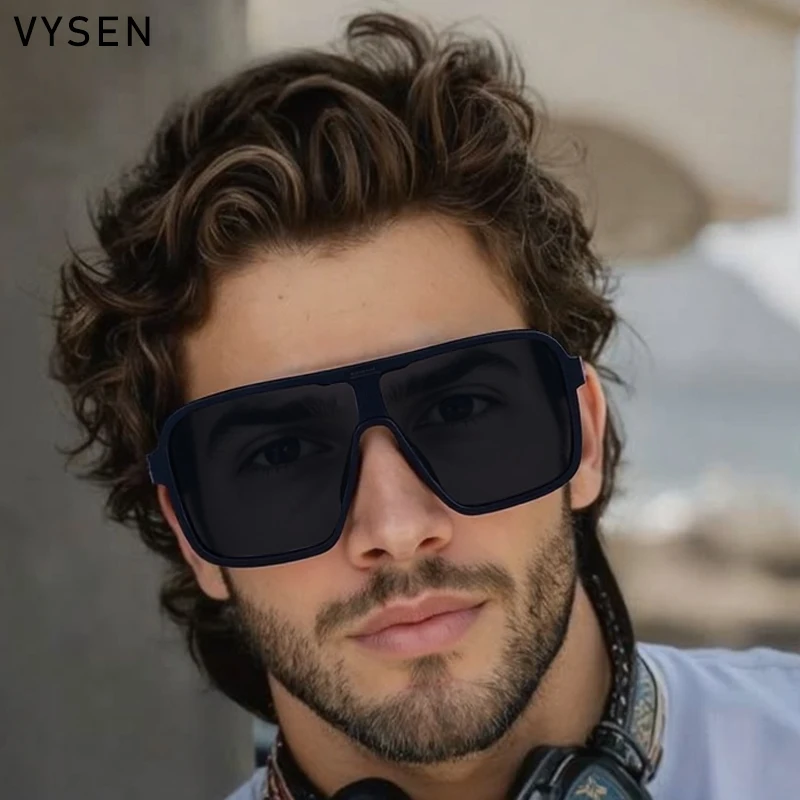 

Oversized Polarized Rectangle Steampunk Sunglasses Men 2025 Luxury Brand Vintage Punk Square Shield Sun Glasses Eyewear Shades