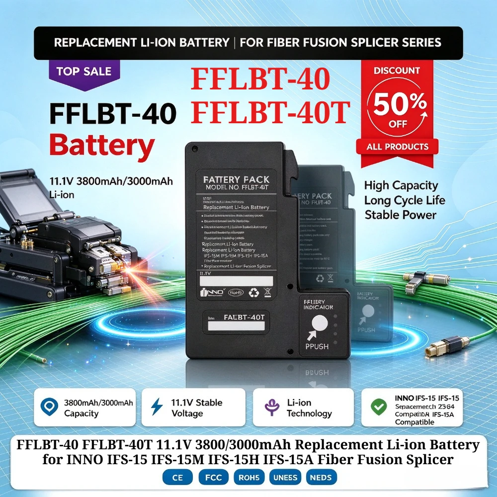 FFLBT-40 FFLBT-40T 11.1V 3800/3000mAh Replacement Li-ion Battery for INNO IFS-15 IFS-15M IFS-15H IFS-15A Fiber Fusion Splicer
