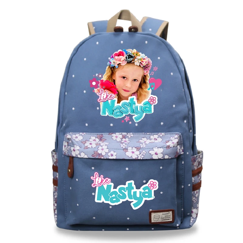 Mochila escolar de lona para meninas, como estampas Nastya, saco de livro, mochilas para notebook, moda de boa qualidade