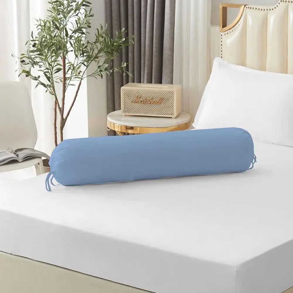 Long Cylindrical Pillowcase Solid Color Washable Bedroom Neck Bolster Pillowslip Removable Headrest Pillow Cover Pillow Sleeves