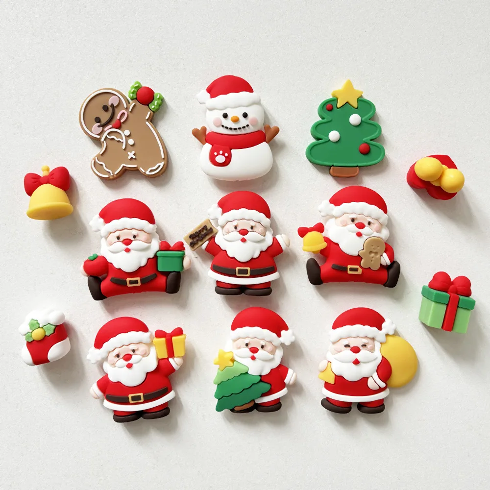 Neue Cupcake-Dekoration für Weihnachtskuchen, weicher Gummi-Weihnachtsbaum, Weihnachtsmann, Schneemann für Neujahr 2025, Weihnachts-Kuchenaufsatz