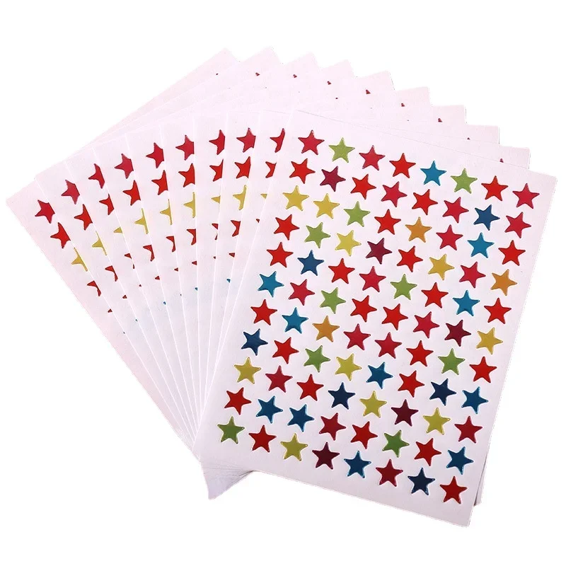 10Sheets/pack Stationery Stickers Self-Adhesive Stars Stickers for Paper Books Page Decor Sticker Label for Rewarding Students