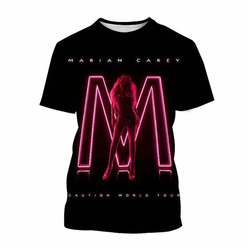 Popular Singer Mariah Carey 3D printed T-shirts Men Women Summer Short Sleeve Tee shirt Fashion Streetwear Oversized Unisex Tops