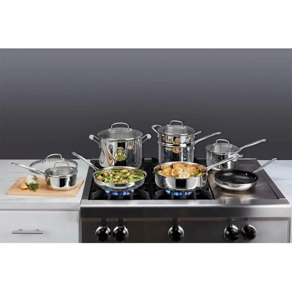 13-Piece Chef's Classic Stainless Cookware Set, Versatile Kitchen Essentials