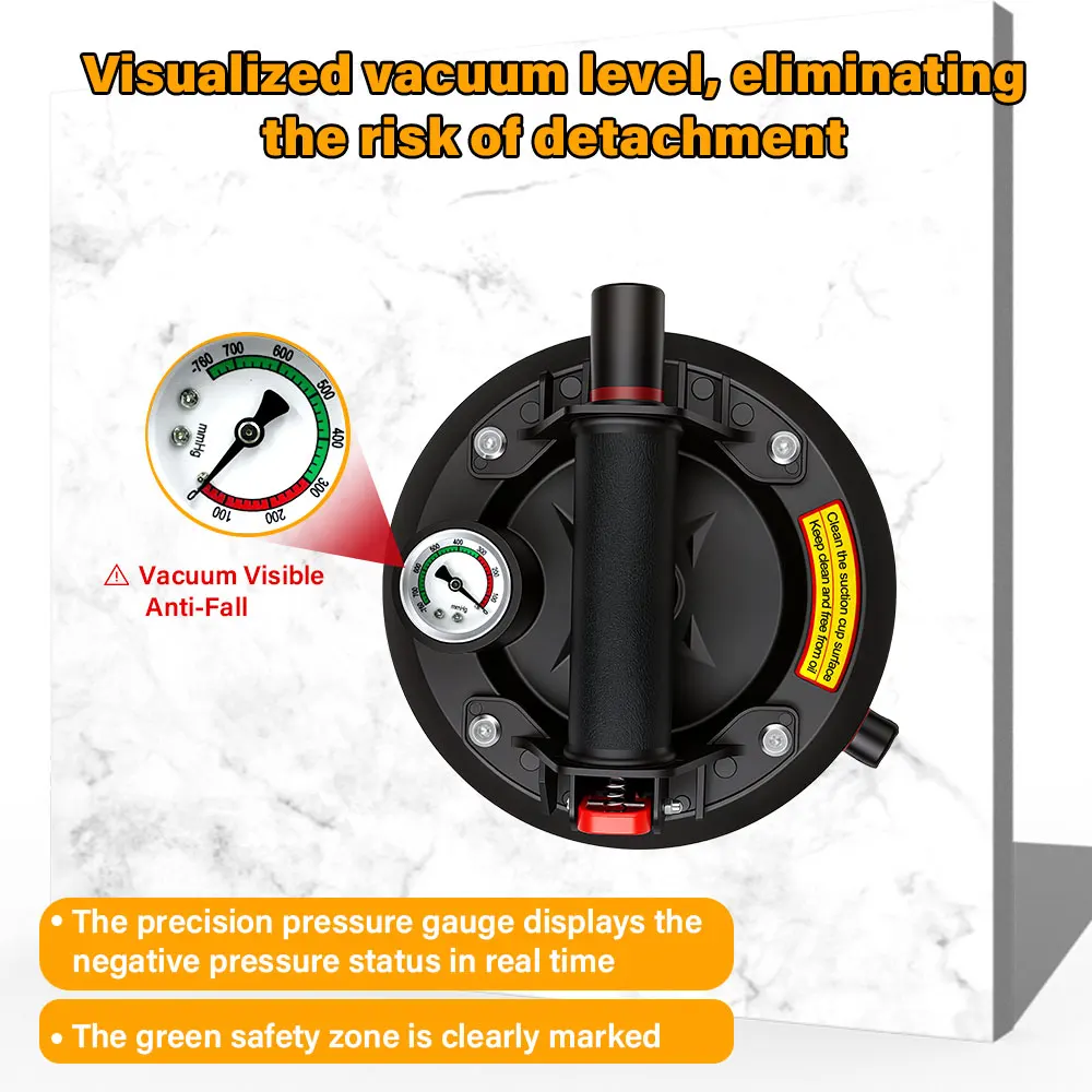 

Вакуумная присоска 250 кг, грузоподъемность 8 дюймов, сверхмощный подъемник для гранита, плитки, стекла, ручной подъем