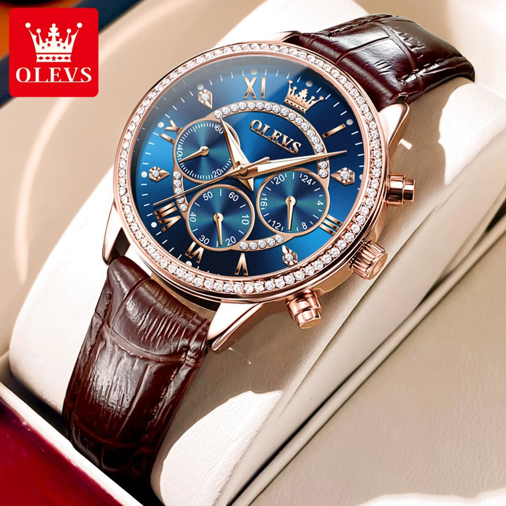 OLEVS 2915 Womens Watch Exquisite Elegant Luxury Belt Quartz Watch Scale Waterproof Luminous Date Ladies Watch Gifts Original