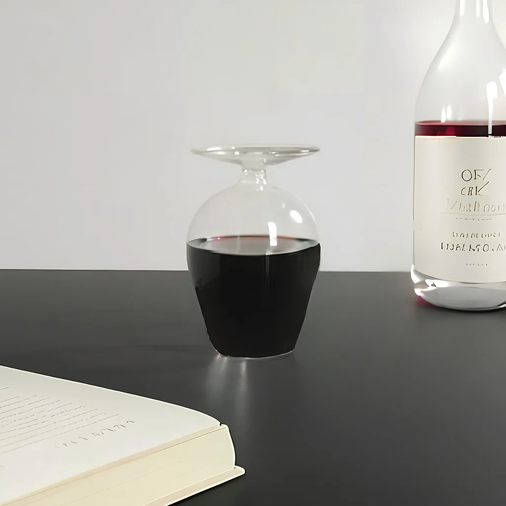 Creative Upside Down Wine Glass Long Stem Red Wine Cup with Fun Inverted Design Unique Christmas Gift for Wine Lovers