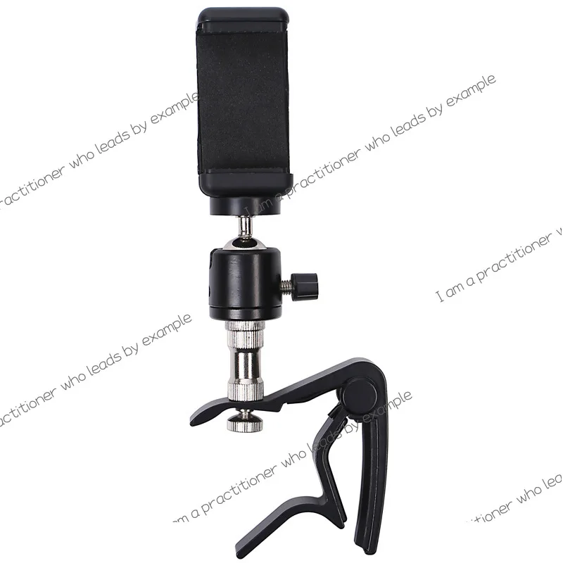 Folk electric bass with capo sheet music guitar phone clip, acoustic guitar phone holder