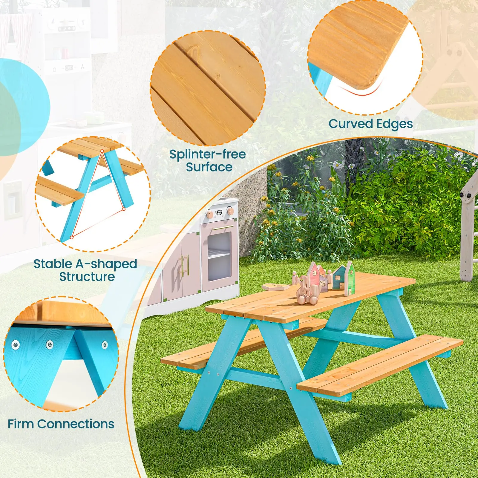 Z-CREAT Kinderen Houten Buiten - Kids Outdoor Chair And Table recensie en prijs