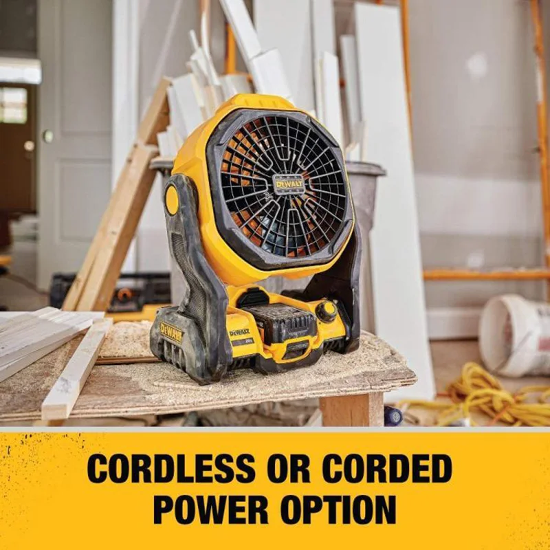 DEWALT DCE512 20V Max Adjustable Wind Speed Rechargeable Portable Fan 650CFM IP54 Hangable Hair Dryer Power Tools