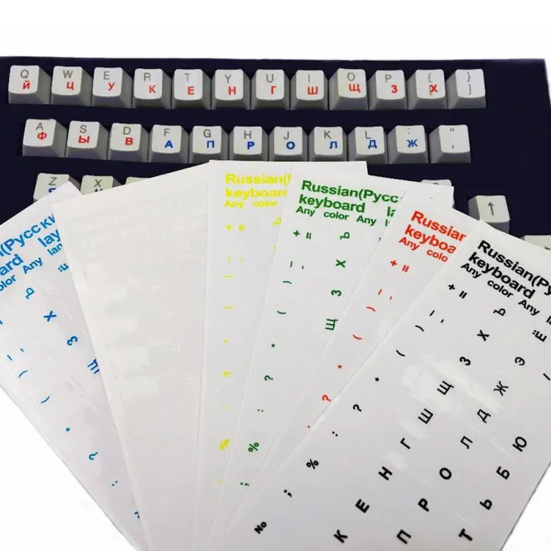 Russian Keyboard Stickers Universal Laptop Russian Transparent Keyboard Stickers Waterproof Button Letters