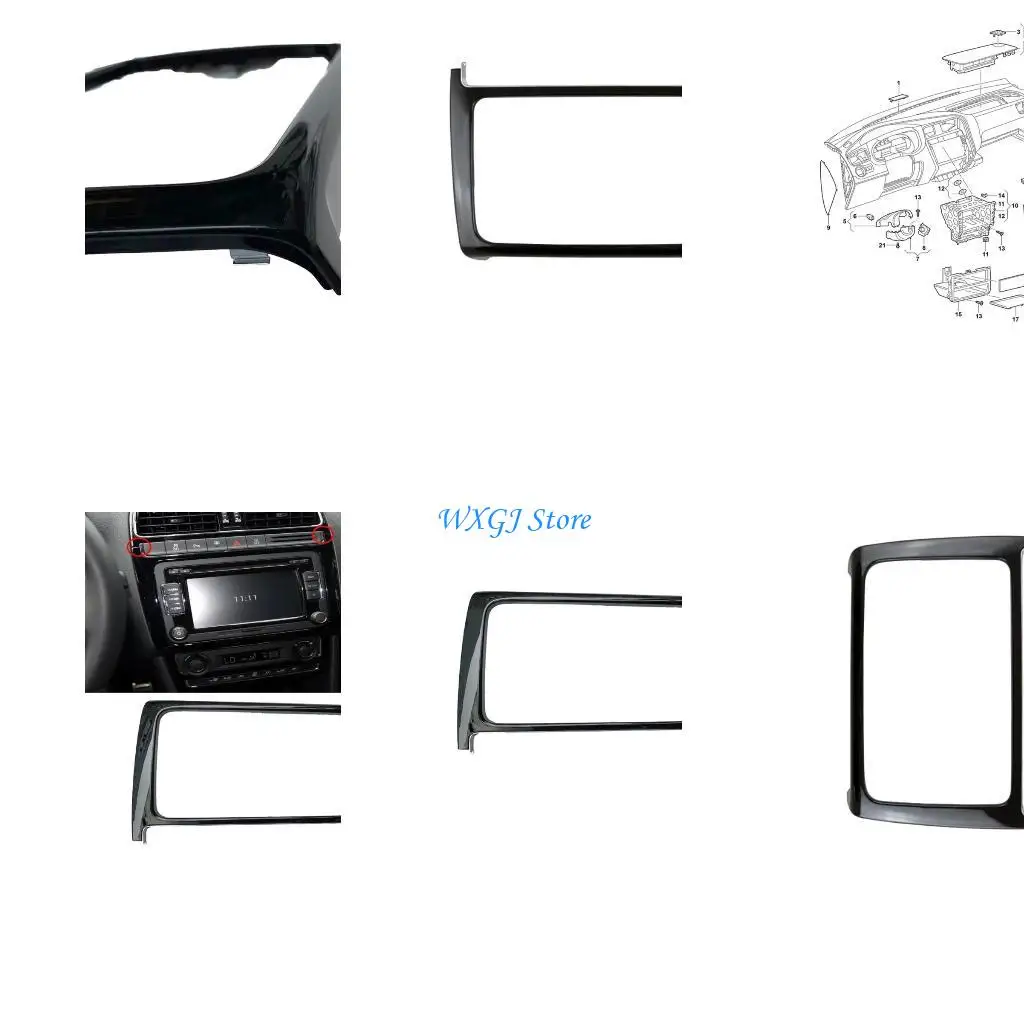 

37JE 6RD858069D For 6R Dashboard Center Radio Player Headunit Screen Frame Bezel Trim