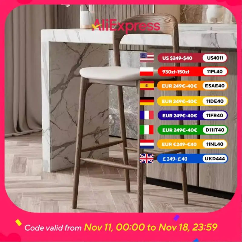 

Kitchen Contemporary Bar Chair Back Support High Restaurant BarstoolBar Chair Counter Stools Foldable Taburete Alto Furniture