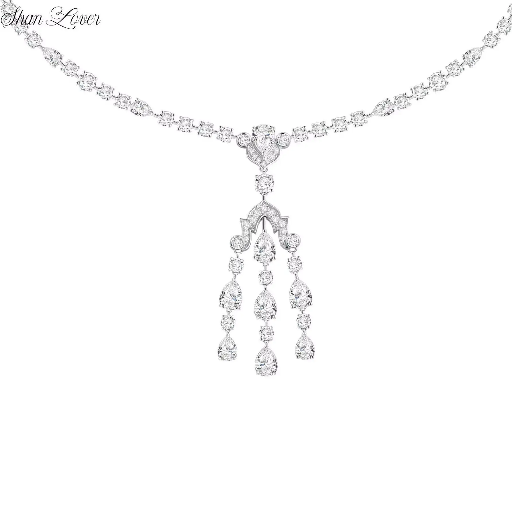 

ShanLover Luxury Brand Jewelry Necklaces High End Zircon Gemstones Tassel Style Necklace Pendants Jewellery For Woman Gifts