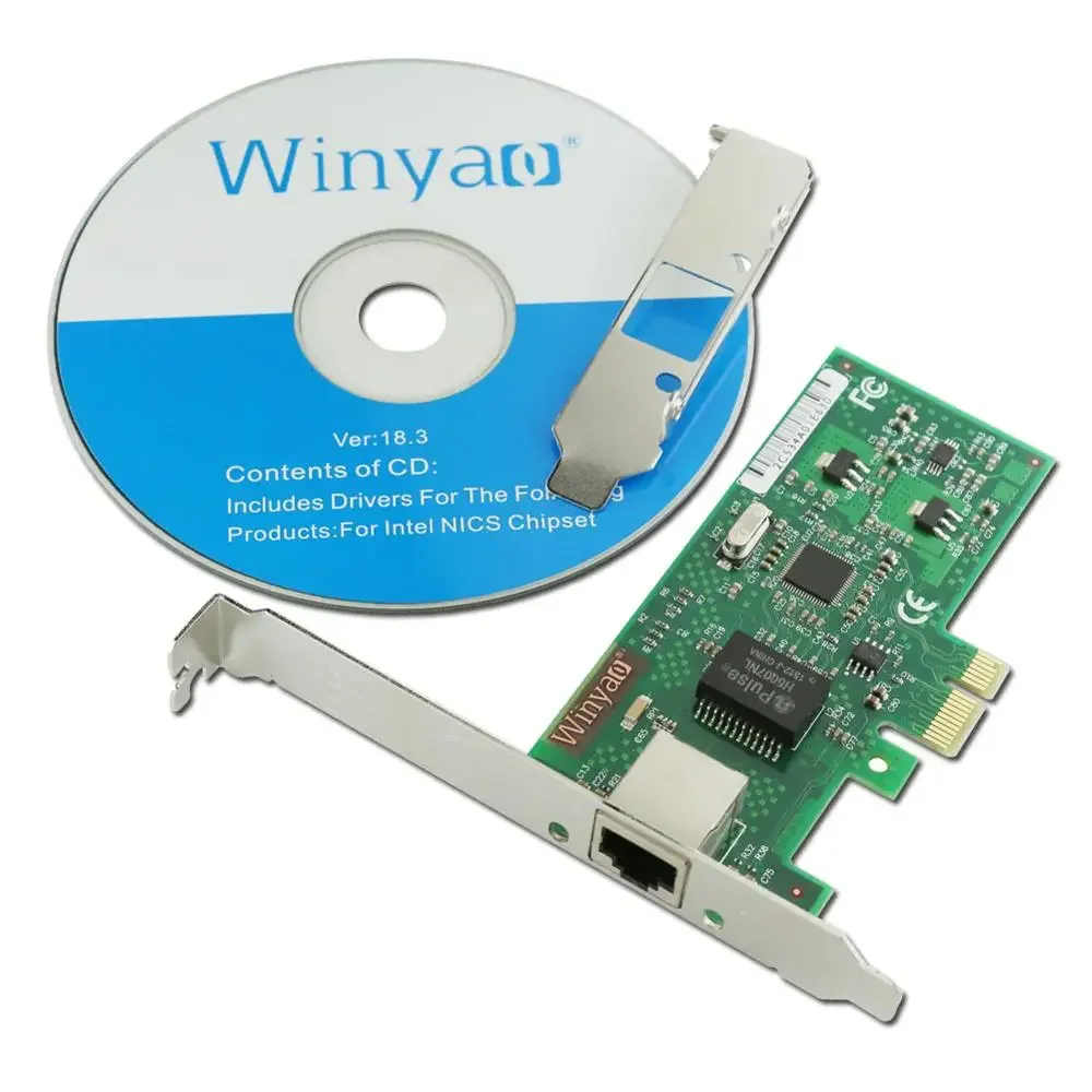 WY574T PCI-Express X1 10/100/1000Mbps RJ45 การ์ดเครือข่าย Gigabit Ethernet Server Adapter Nic สําหรับ Intel 82574 EXPI9301CT