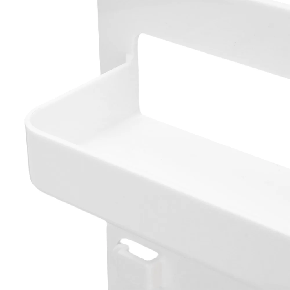 Self Stick Wall Mount Shelf 9.5x9.1in With Hooks Wall Organizer Shelf With Cable Clips Plastic Wall Storage Shelf Bedroom Use