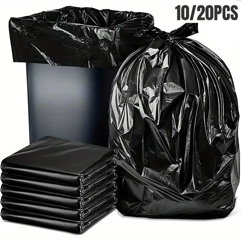 10/20PCS Black Oversized Garbage Bag Thickened Outdoor Garbage Bag Suitable for Collecting Fallen Leaves in Factories Hospitals