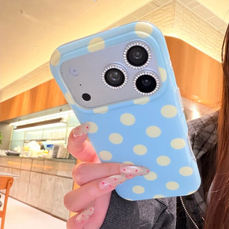Modische, bunte, runde Punkte, mattes IMD-TPU-Design, Schutzhülle für iPhone 15, 16, 17, 18 Pro Max. – Detail 6