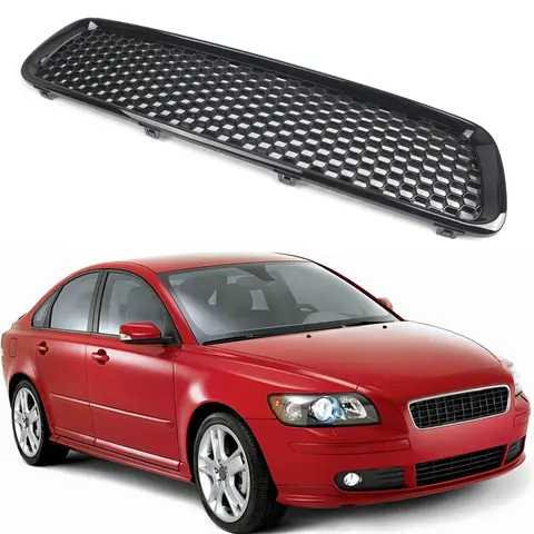 Fis VOLVO S40 V50 2004 - 2007 OEM 8678680 8620116 New Gloss Black Honeycomb Mesh Car Front Bumper Sport Grille