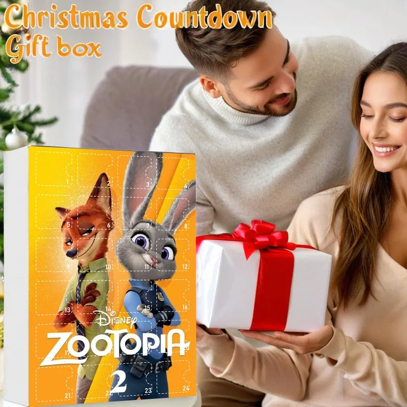 متوفر في المخزون Zootopia يأتي تقويم القدوم عيد الميلاد العد التنازلي التقويم الديكور لعبة عيد الميلاد الاكريليك قلادة هدية