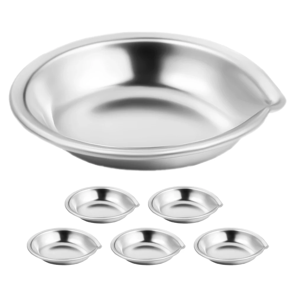 

6pcs Stainless Steel Paint Mixing Palette With Easy Pour Spout Round Watercolor Tray For Artists Portable Compact Palette