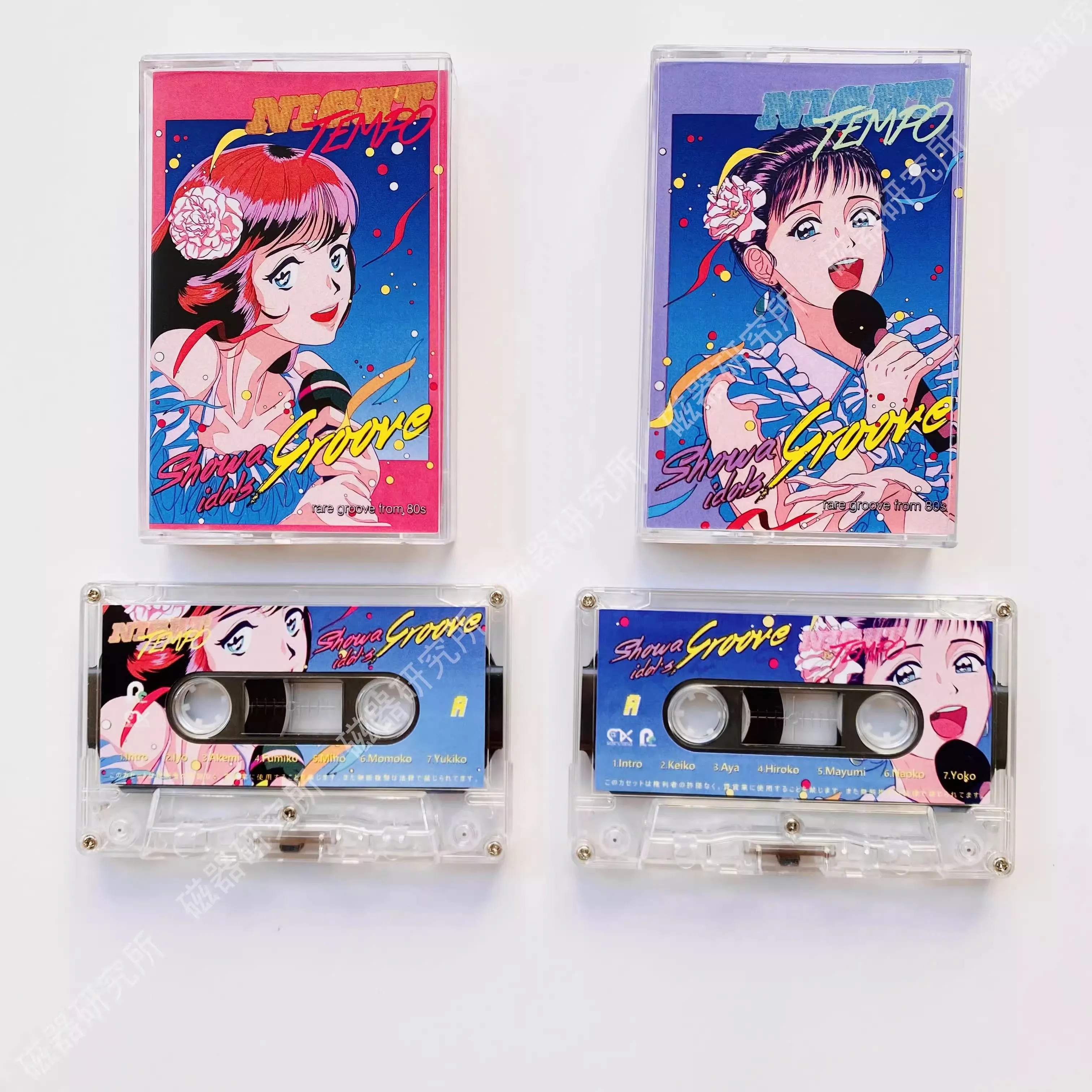 Classic Vaporwave Night Tempo Music Magnetic Tape Showa Idol`s Groove Cassette Cosplay Soundtracks Box Car Recorder Walkman Tape