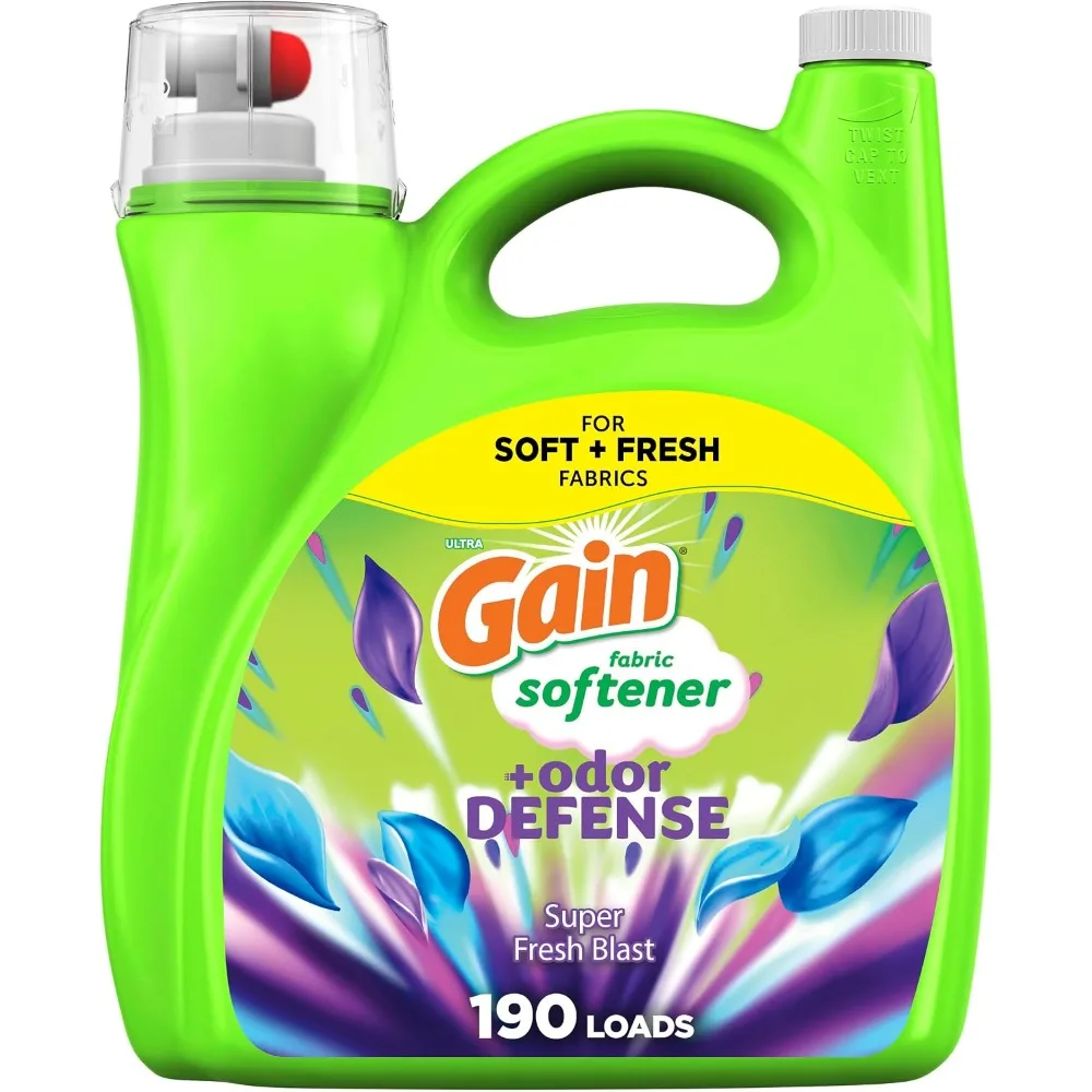 Liquid Fabric Softener Conditioner 140 FL OZ 190 Loads for Laundry 2 in 1 Freshness and Odor Protection Softening Liquid