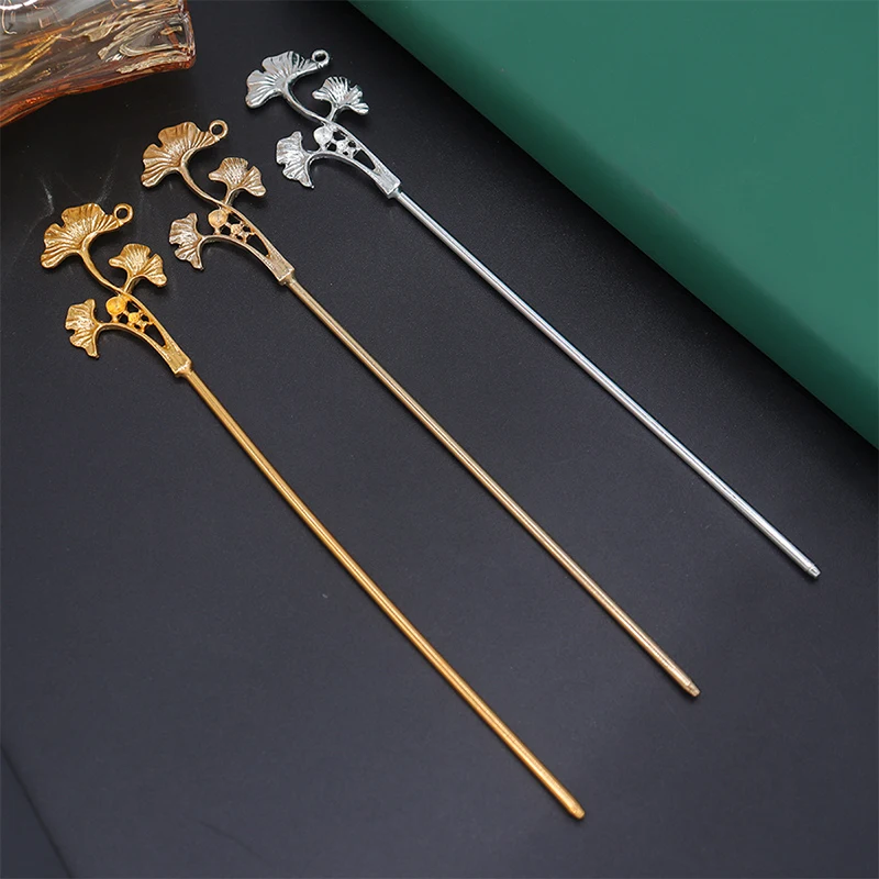 10 عبوات من أعواد الشعر على شكل أوراق شجر مقاس 50 × 32 مم - إعدادات دبوس شعر من سبائك معدنية لإكسسوارات صنع مجوهرات الشعر بنفسك