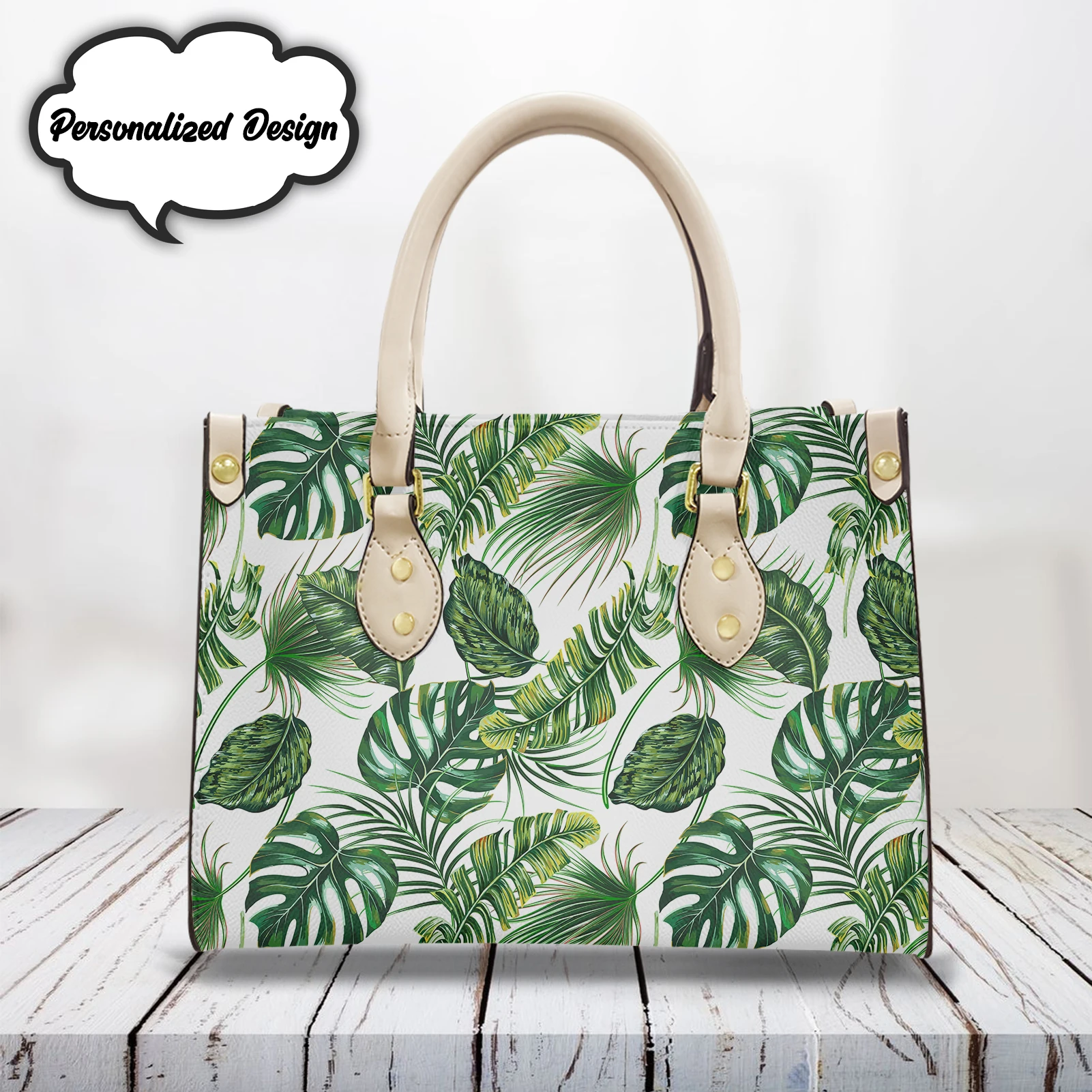 

Tropical Palm Leaf Pattern Clutch Handle Large Capacity Casual Handbag Party Vintage Tote Bag Bridesmaid Wedding Hand Bags Gifts