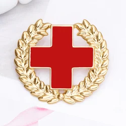 Red Cross Medicine Enamel Brooch Exquisite Rescue Pins Lapel Backpack Coat Badge Jewelry Accessories Gift for Doctor Nurse