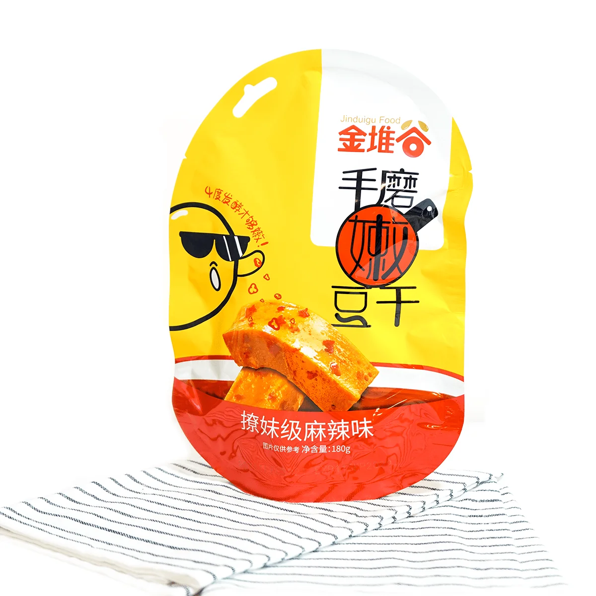 [10Packs] Jindugu Food Jindugu Handgemaakte Malse Tofu Snack Verdovende Hete Smaak 180G * 10Packs