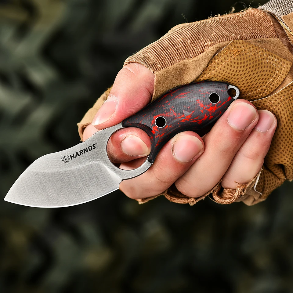 

Нож Harnds HK2024 Special Edition Eggplant с фиксированным клинком, цельнометаллический, с клинком из стали N690 и рукоятью из карбонового волокна