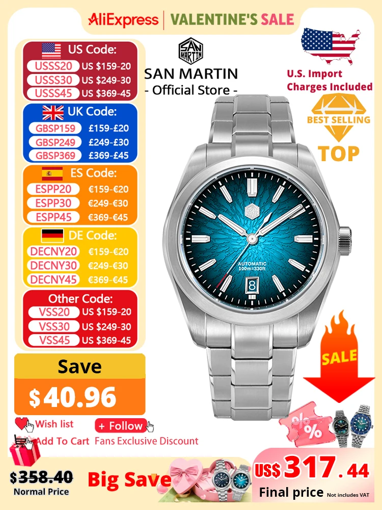 산 마틴 36/39/42mm SN0144 지안잔 가다 시계 미요타 9015 오리지널 디자인 중국 스타일 드레스 남성용 오토매틱...