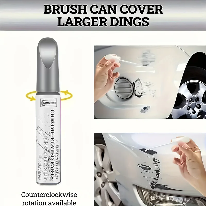 Universal Aluminum Alloy Wheel Repair Kit — Perfect for fixing scratches and scuffs on silver car wheels, includes repair pen, f