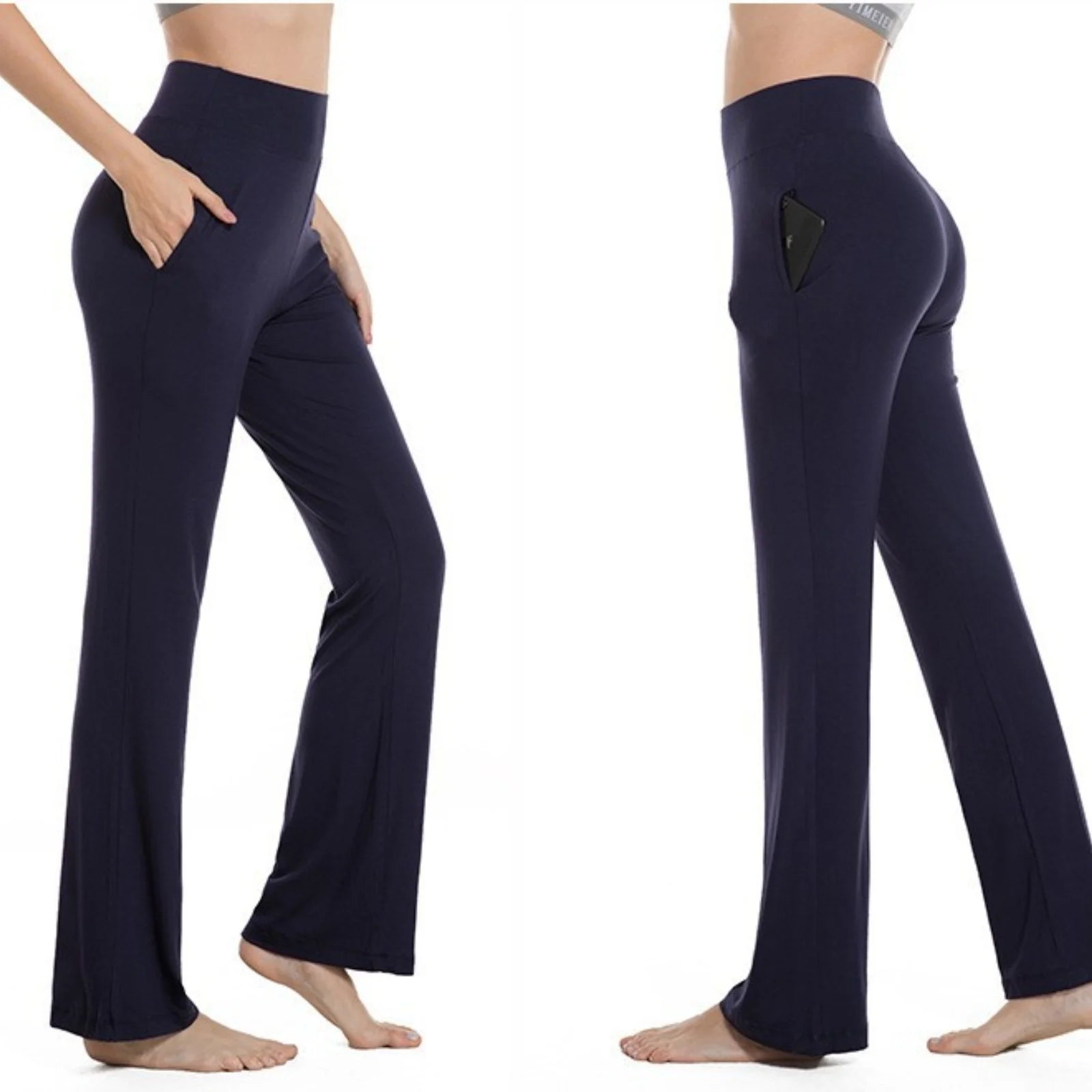 Yoga Pants Women Modal High Waist Micro Fitness Pants Running Sports Solid Colour Yoga Pants