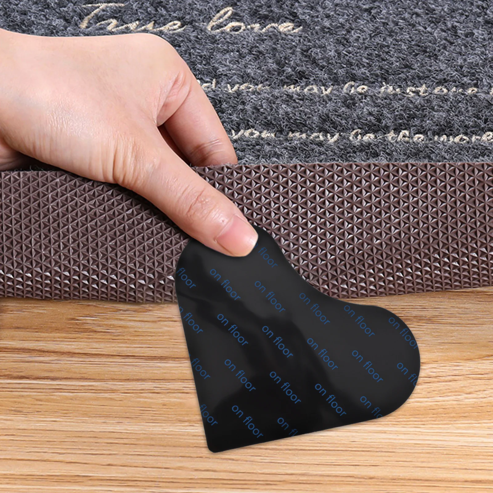 

10Pcs Anti Slip Non Trace Carpet Grippers Removable Rug Stickers Fixed Pads for Floor Mats Prevent Curling and Sliding