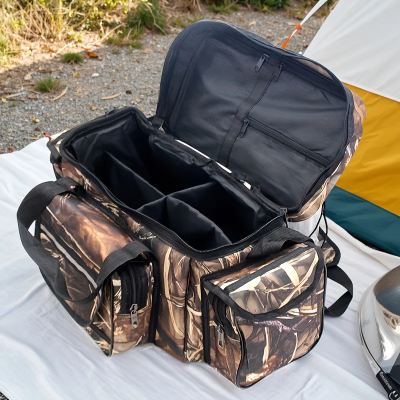 

Сумка для рыболовных снастей из ткани Оксфорд, многофункциональная сумка через плечо и ручная сумка большой вместимости, подходит для хранения рыболовного снаряжения.