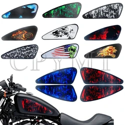 Motorcycle Fuel Tank Decal Waterproof Protect Pads Decals fit for Harley Sportster XL 883 1200 48 72 Cafe Racer Street Tracker